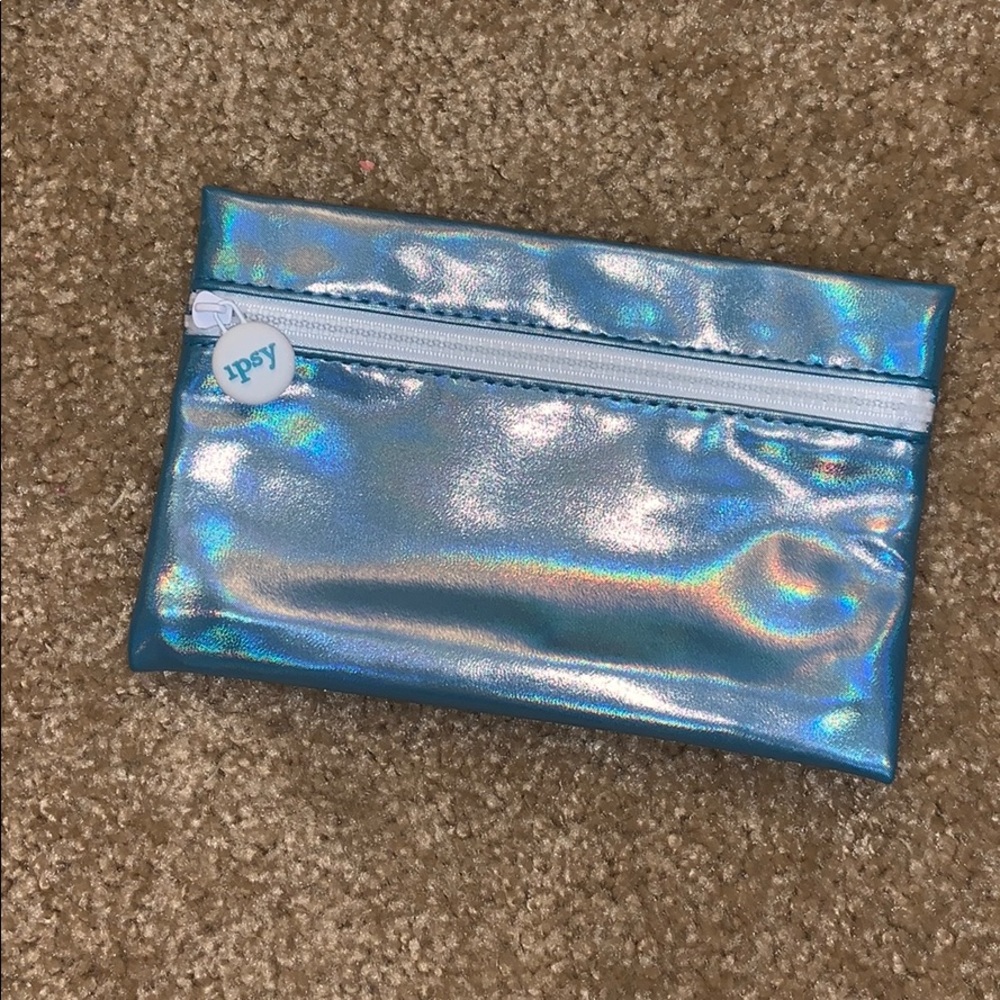 Iridescent blue Makeup bag